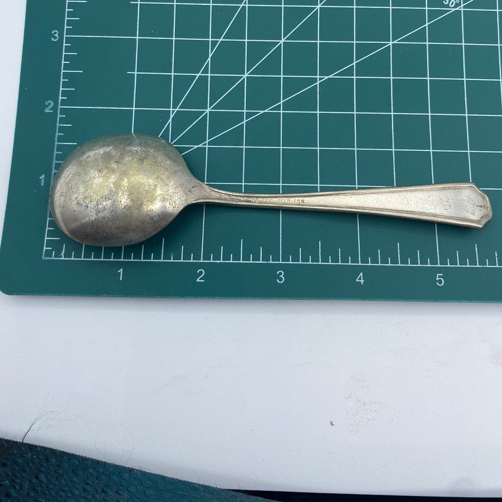 Dohrco Peerless Vintage Silverplate Spoon 5.75 Inch Art Deco Silver Patina